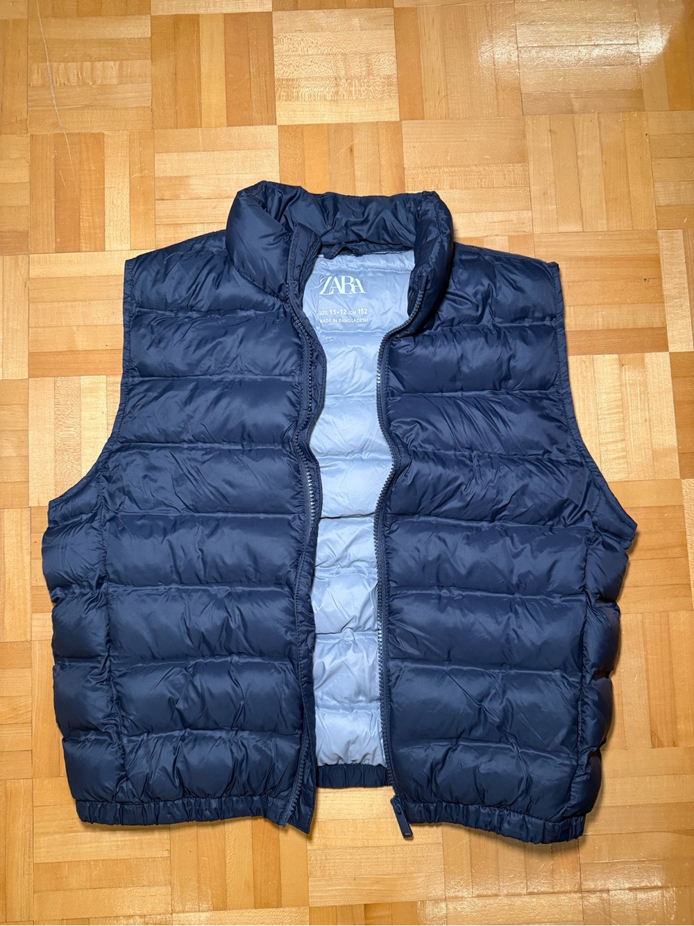 Zara Navy Quilted Puffer Vest